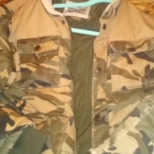 Vintage army denim puff coat size M